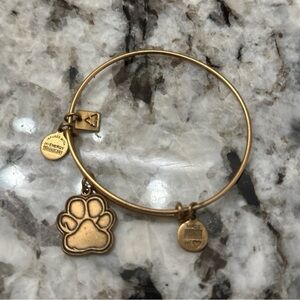 Gold Paw Charm Bangle Bracelet